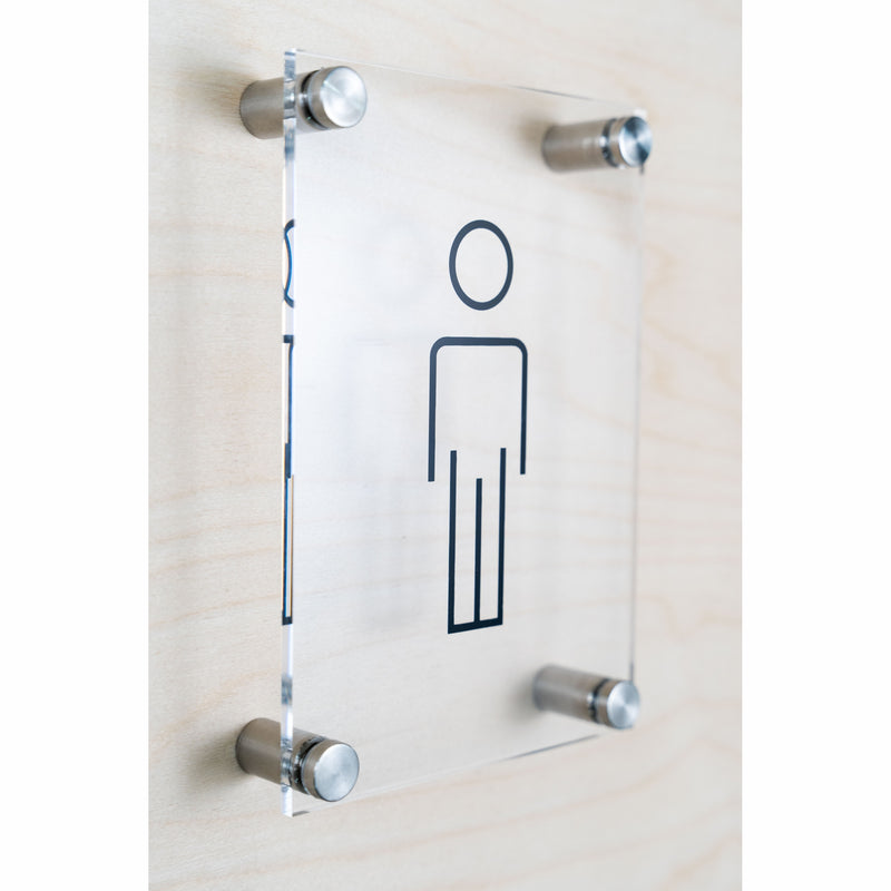 OptiV Clear Acrylic Male Toilet Sign