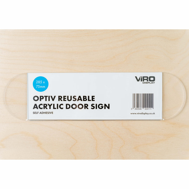 OptiV Reusable Acrylic Door Signs (Self-Adhesive)