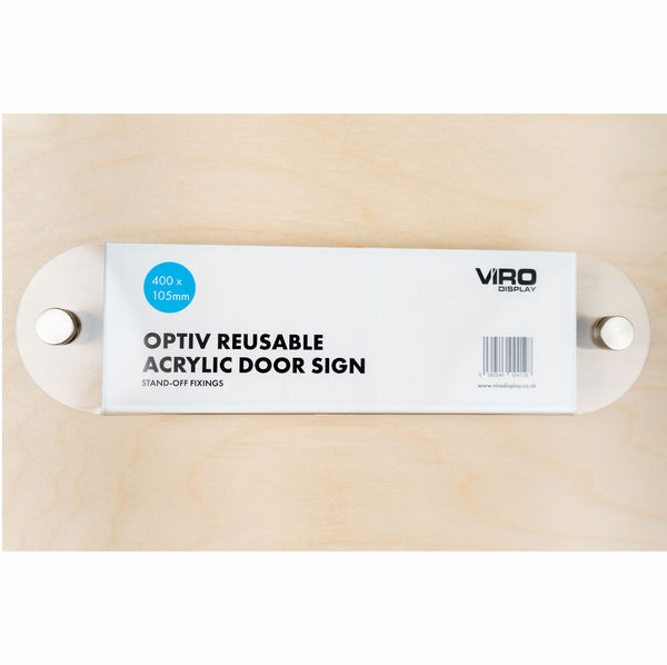 OptiV Reusable Acrylic Door Signs (Stand-Off)
