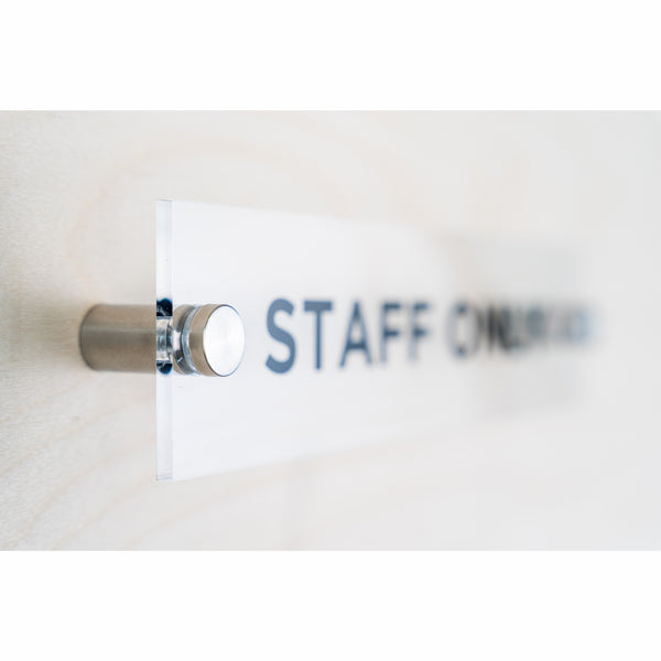 OptiV Clear Acrylic Staff Only Sign