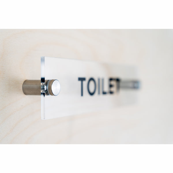 OptiV Clear Acrylic Toilet Sign
