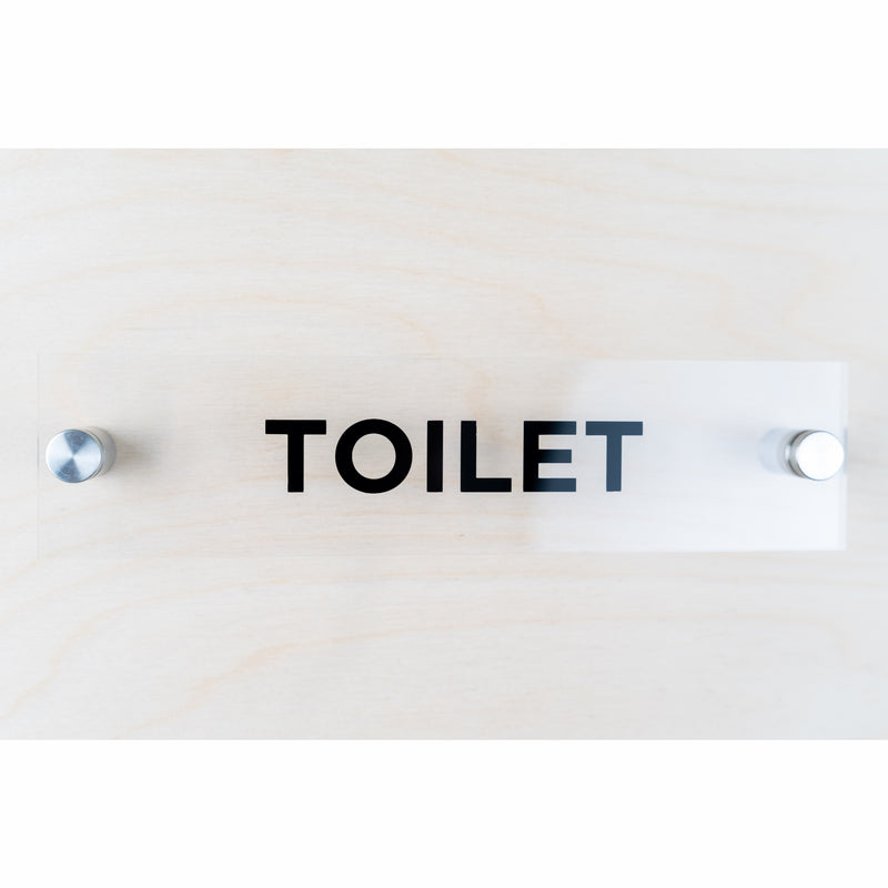 OptiV Clear Acrylic Toilet Sign