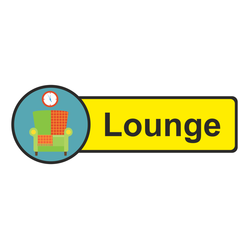 Shaped Dementia Friendly Lounge Sign