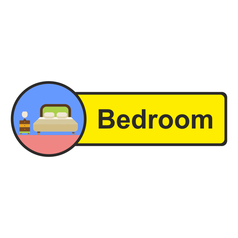 Shaped Dementia Friendly Bedroom Sign