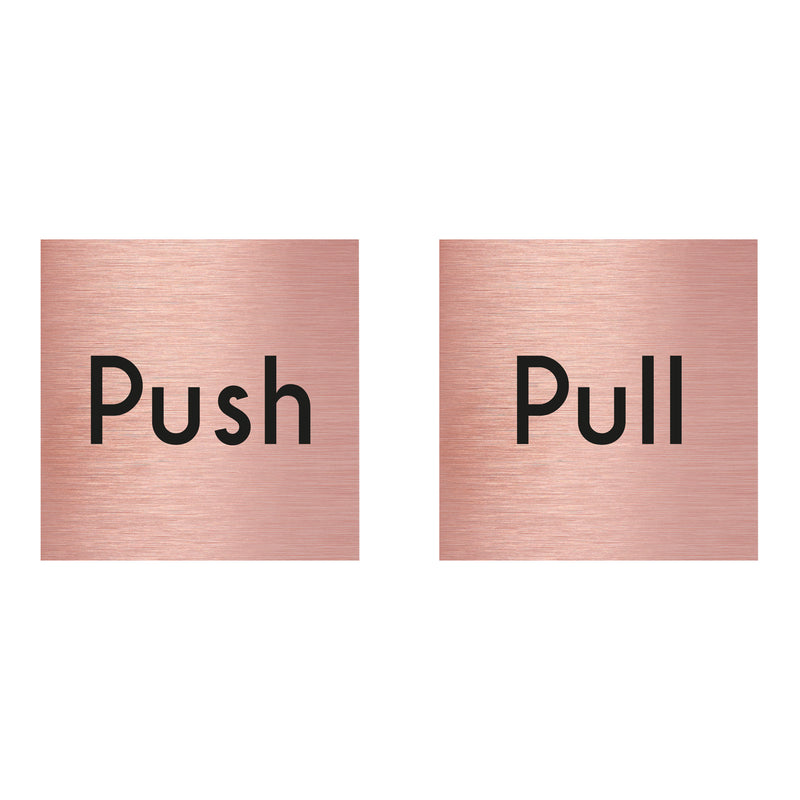 Rose Gold Aluminium Push & Pull Sign Twin Pack