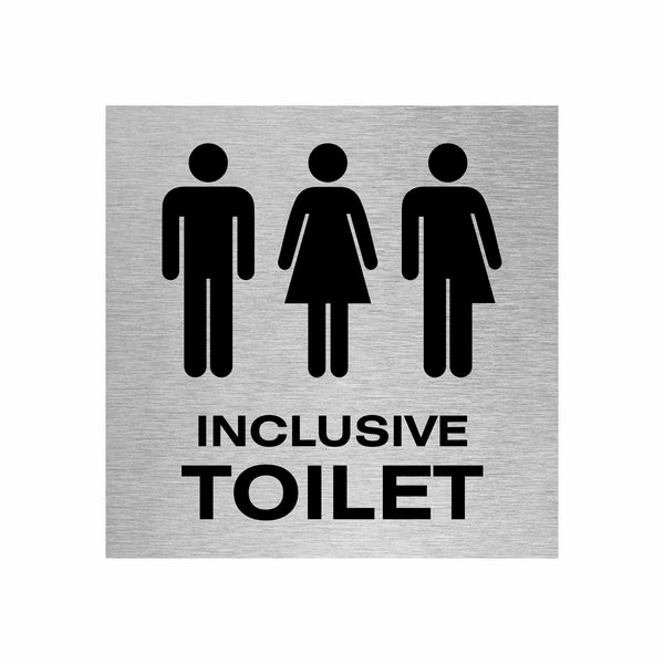Inclusive Tilet Sign Slimline Aluminium Inclusive Toilet Sign | Viro Display UK
