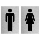 Slimline Aluminium Male & Female Toilet Sign Twin Pack