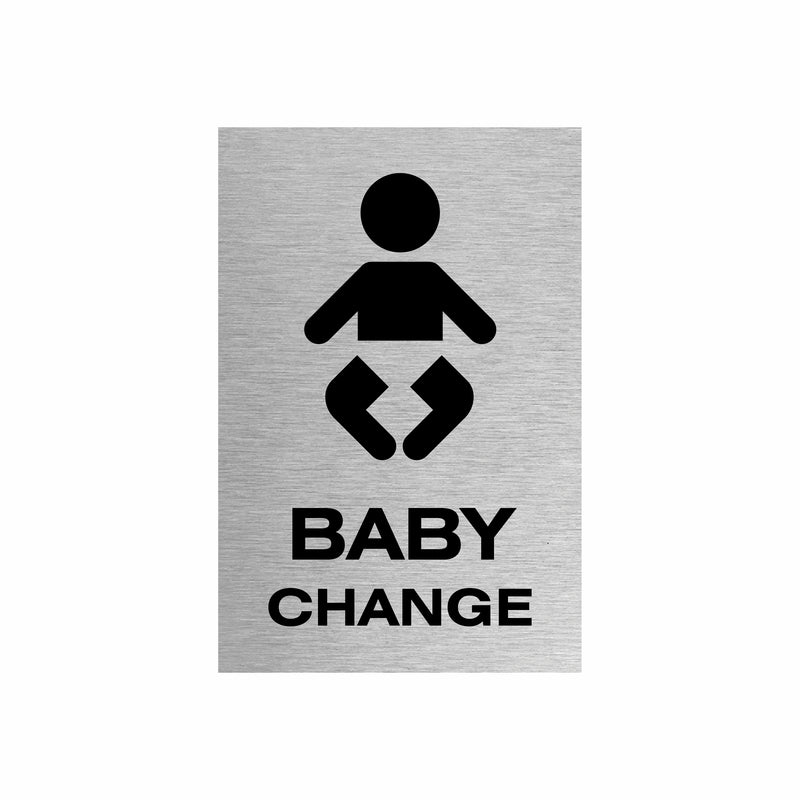 Slimline Aluminium Baby Change Sign