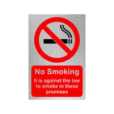 Slimline Aluminium No Smoking In These Premises Sign