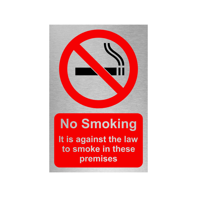 Slimline Aluminium No Smoking In These Premises Sign