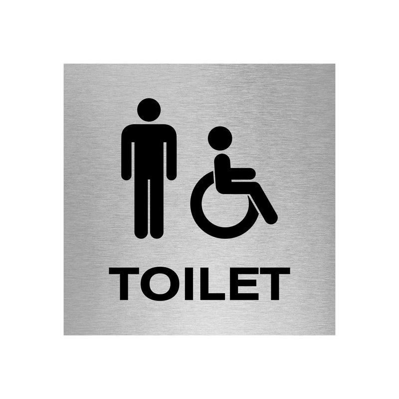 Slimline Aluminium Male Accessible Toilet Sign