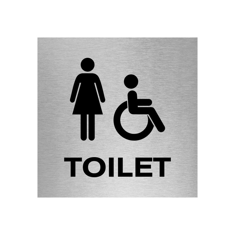 Slimline Aluminium Female Accessible Toilet Sign