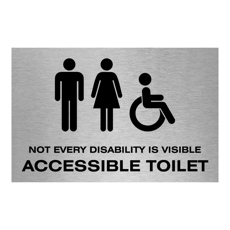 Slimline Aluminium Not Every Disability is Visible Toilet Sign