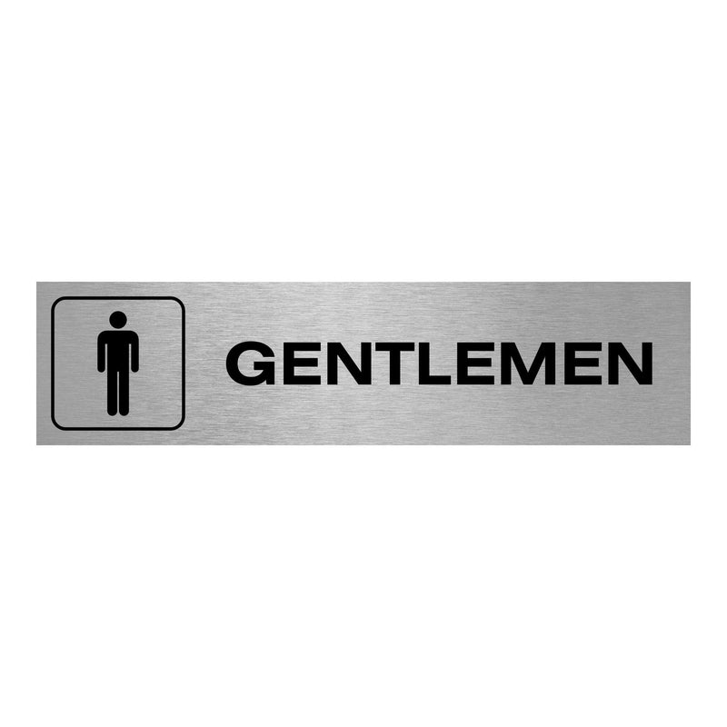 Slimline Aluminium Oblong Gentlemen Toilet Sign