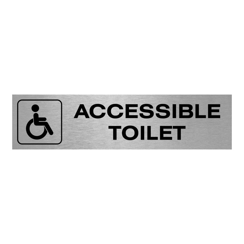 Slimline Aluminium Oblong Accessible Toilet Sign